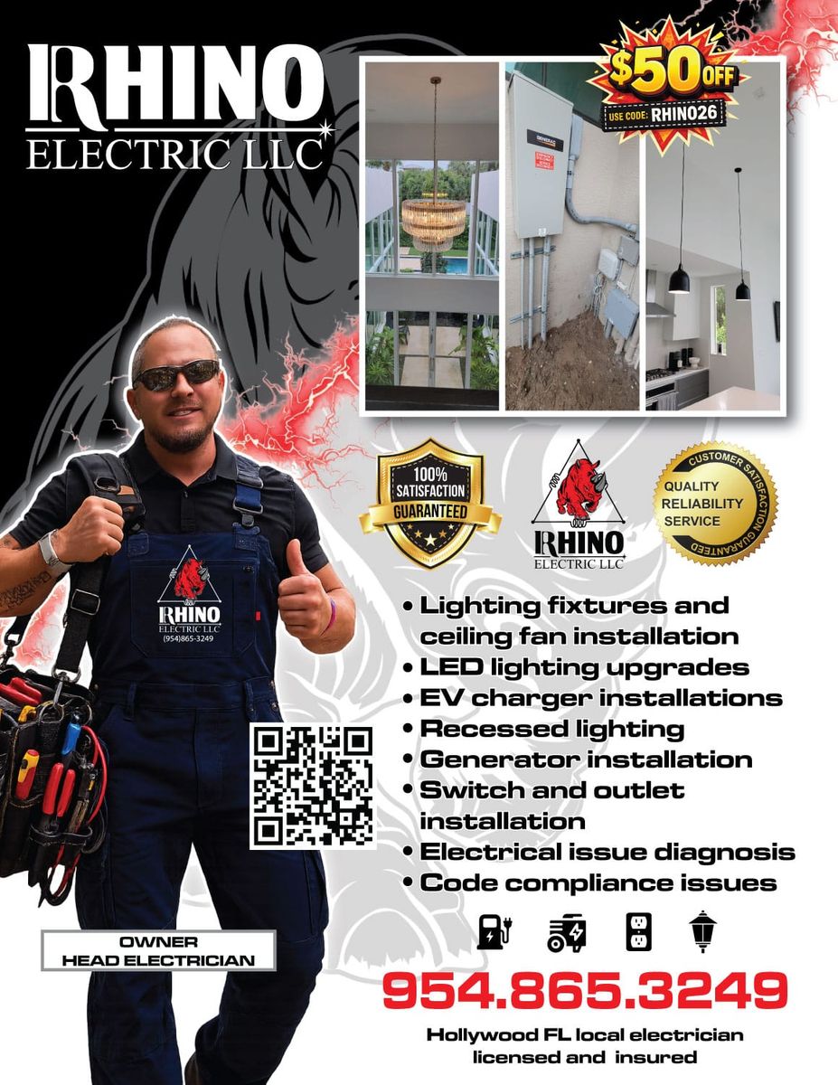 Lighting Installation and Repairs for Rhino Electric in Hollywood, FL