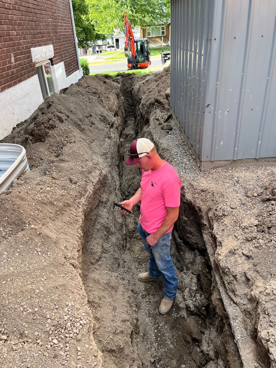 Utility lines/trenches for SilverStone Excavation in Rigby, ID