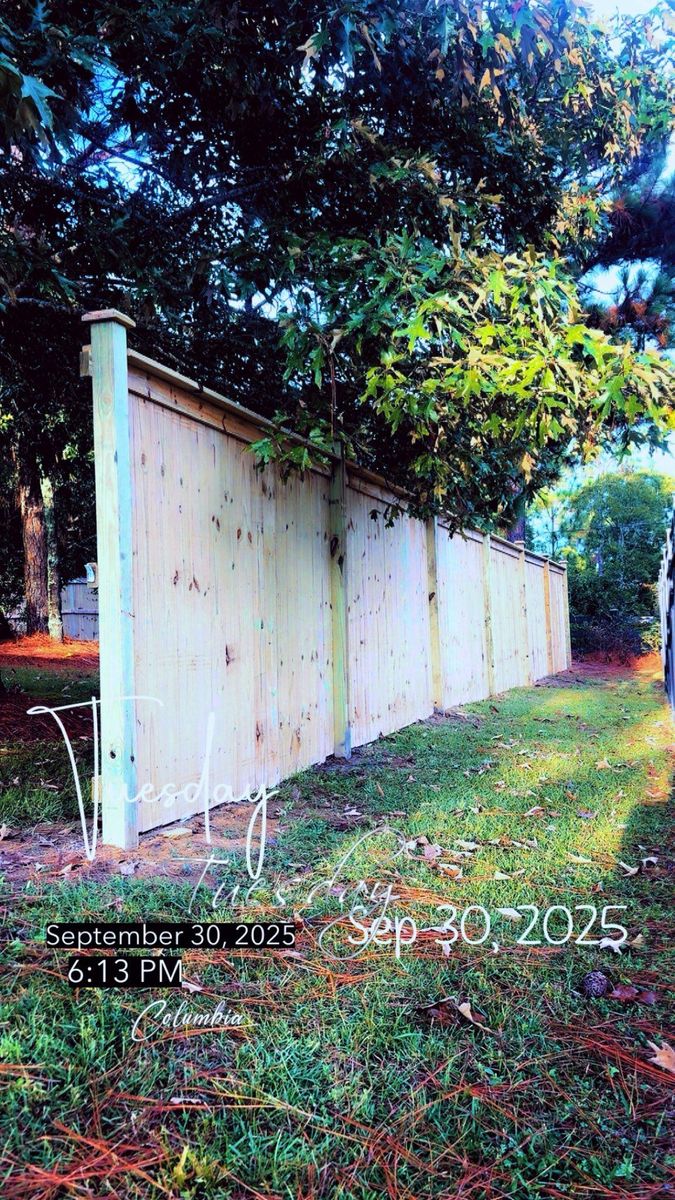 Fence Installation for JB Nealy Fence in Elgin, SC