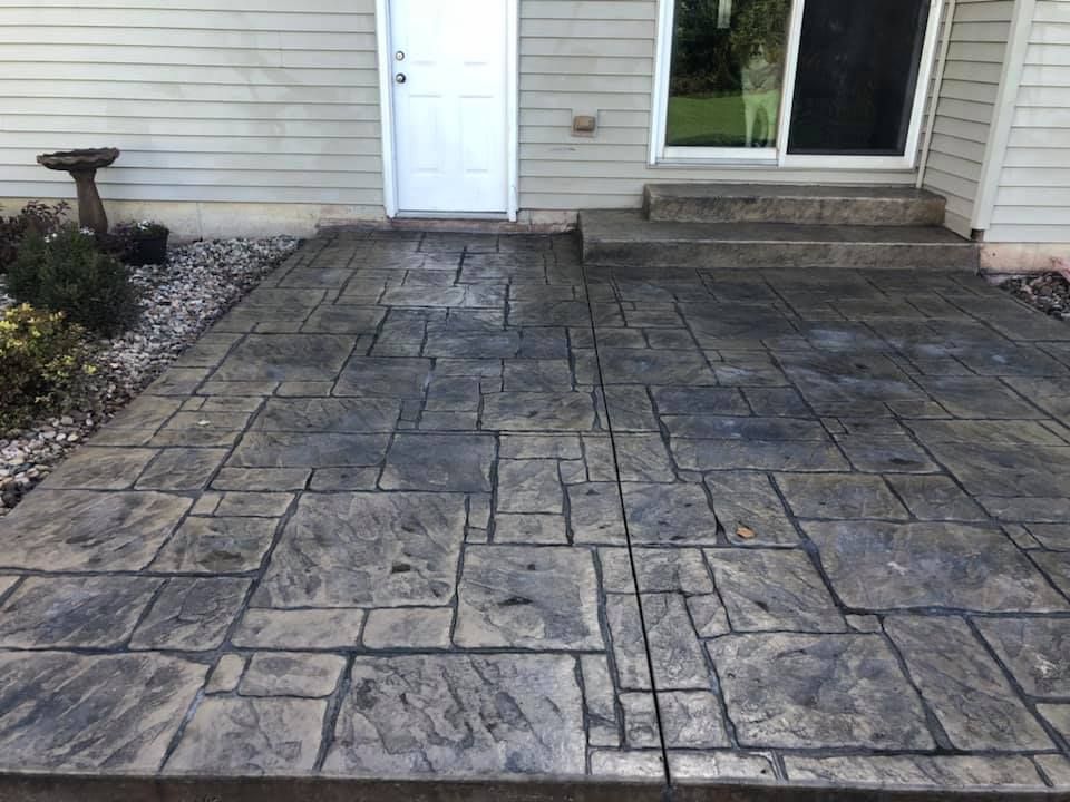 Stamped Concrete Installation for Fuentes Concrete Construction in Hammond, IN