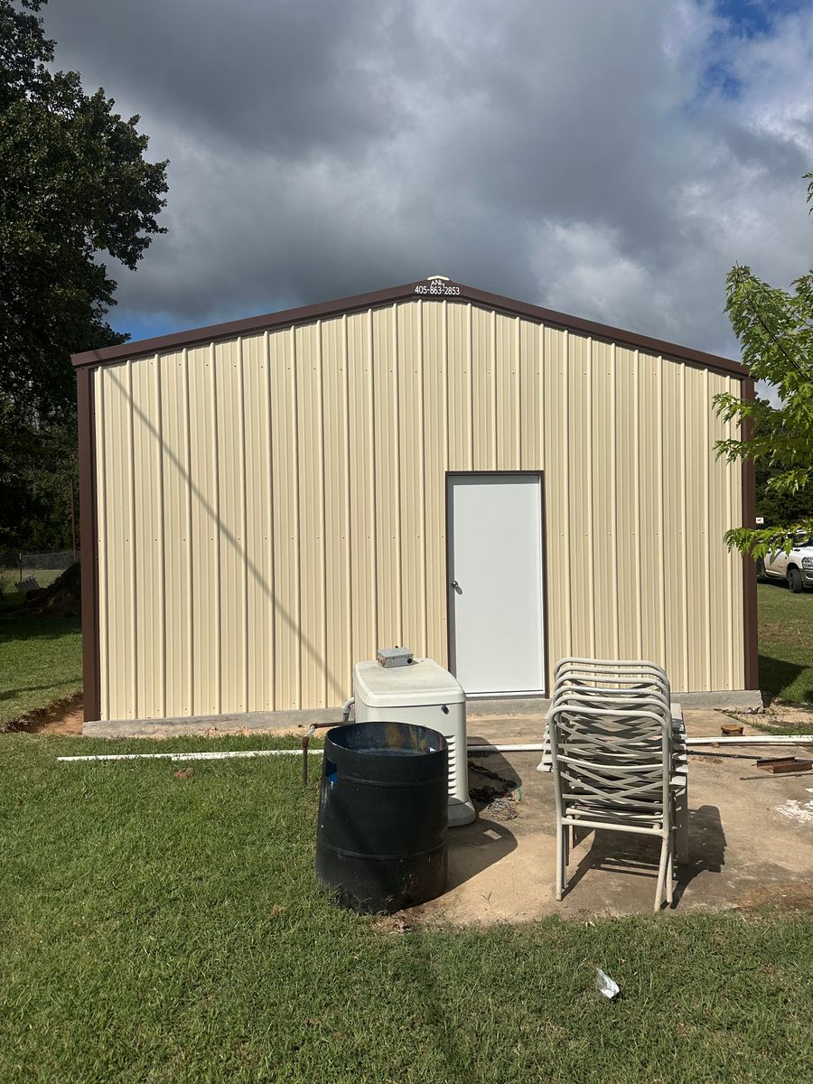 Oklahoma Residential Steel Buildings ( shops, Barndominiums, add-ons) for A-N-H Construction LLC in Oklahoma City, OK