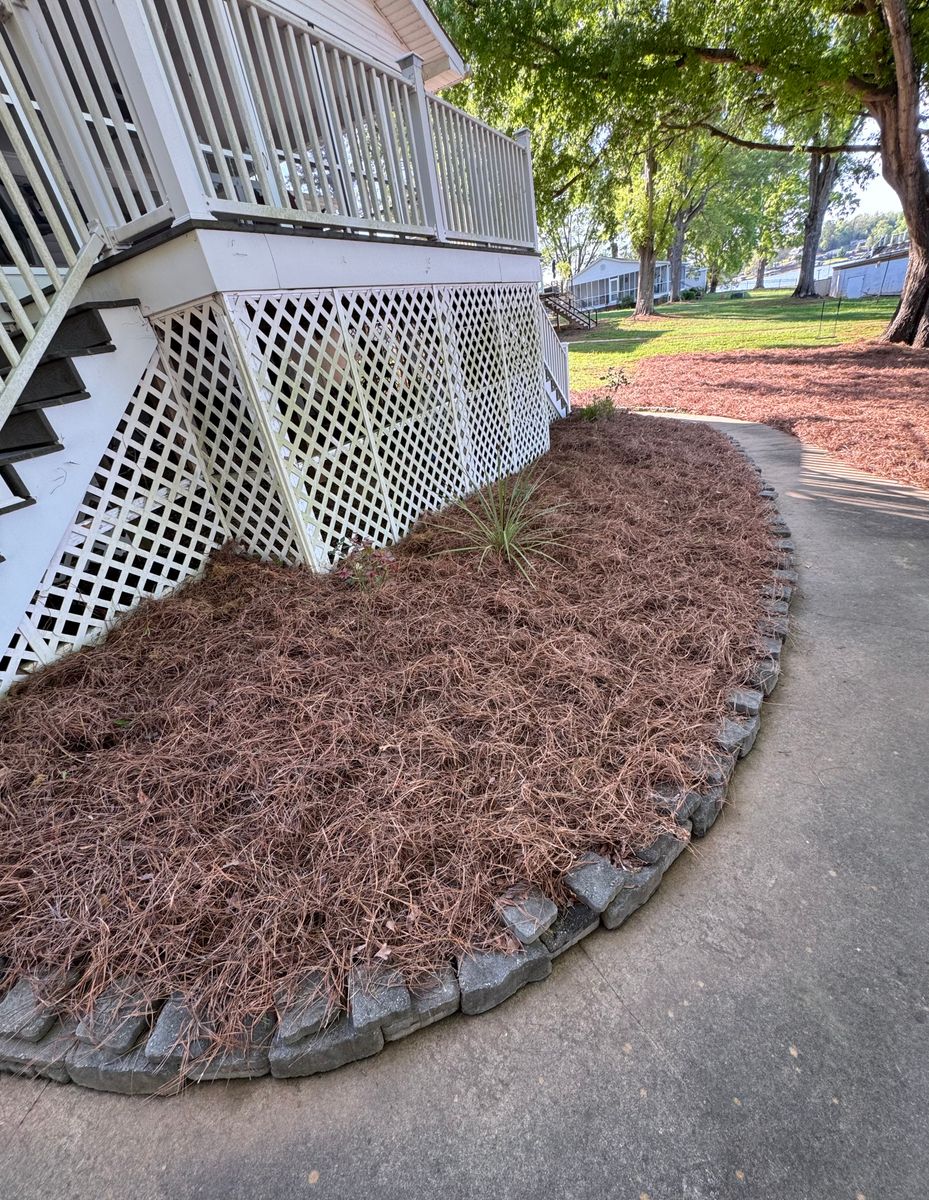 Pine Straw Installation for Grandview Lawn Care in Norwood, NC