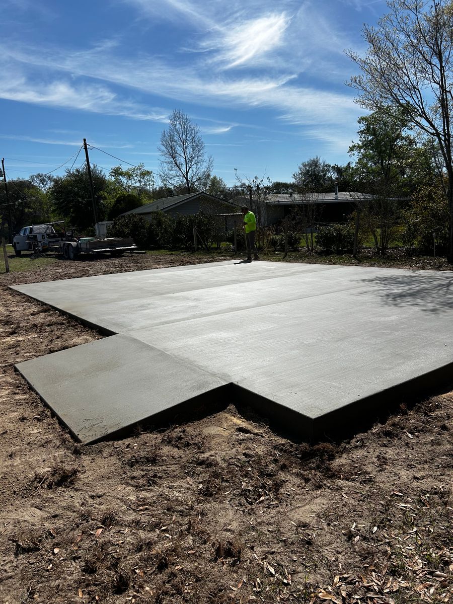 Concrete Slab Construction for Cameron Enterprises in Live Oak, FL