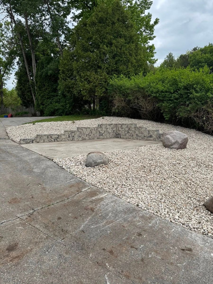 Retaining Wall Construction for Stitch's Landscape in Howard, WI