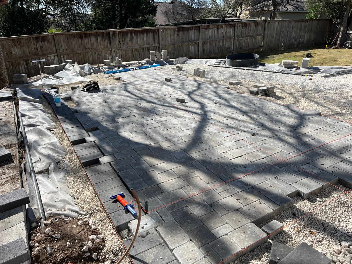 Patio Design & Construction for DR Landscape in San Antonio, TX