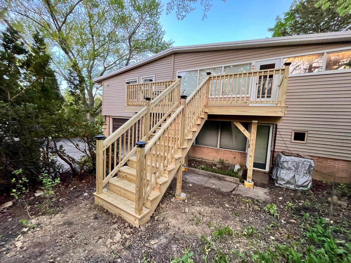 Deck Installation and Staining for DG Stone & Landscaping Designs in DuPage County, Illinois