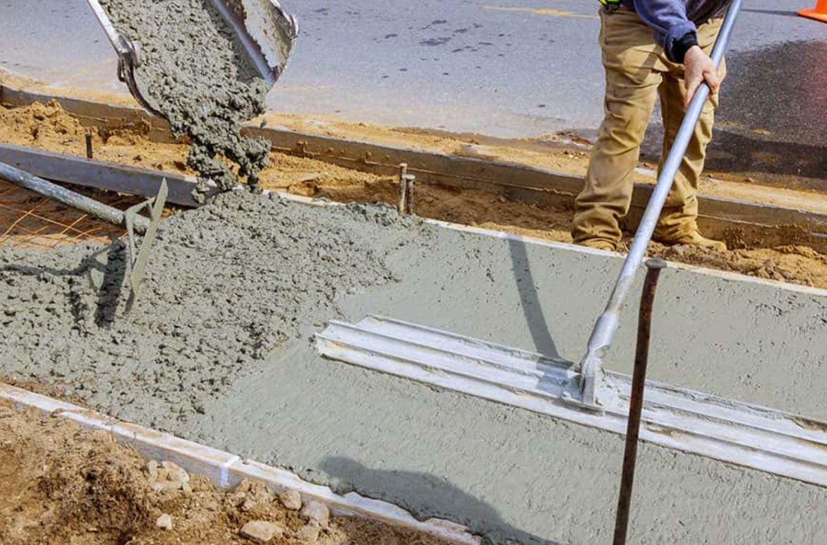 Concrete Sidewalk Installation for Creative Remodeling & Plus in Lilburn, GA