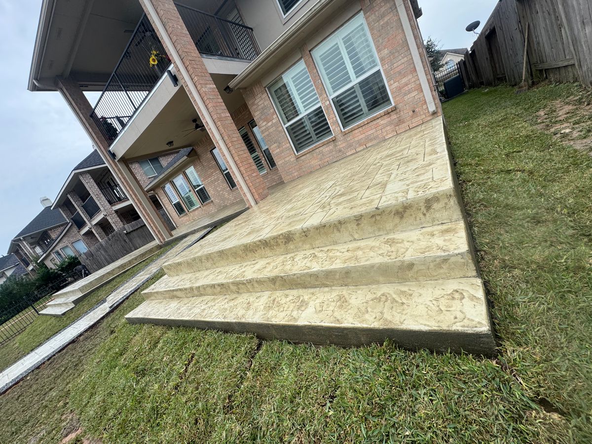 Stamped Concrete Installation for NG Concrete Services in Houston, TX
