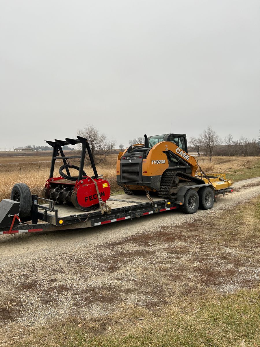 Land maintenance and brush control for Legge Farms and Drainage in Garner, IA