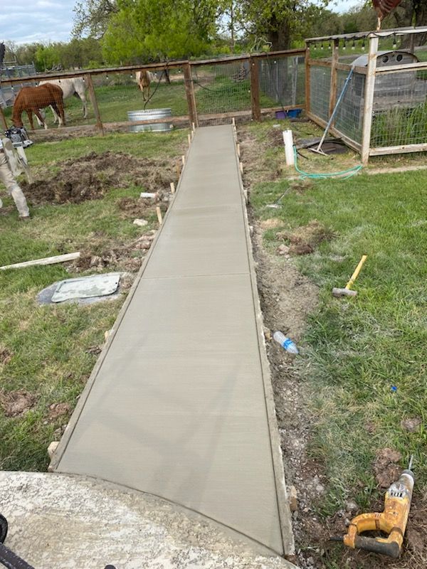 Patio & Sidewalk Installation for PC Concrete & Design in Austin, TX