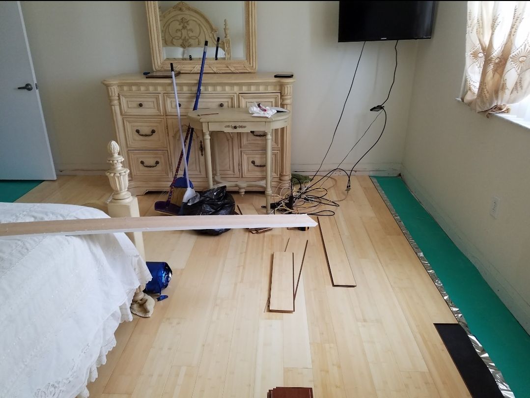 Wood floor installation for M&A Construction in Southwest Ranches, FL