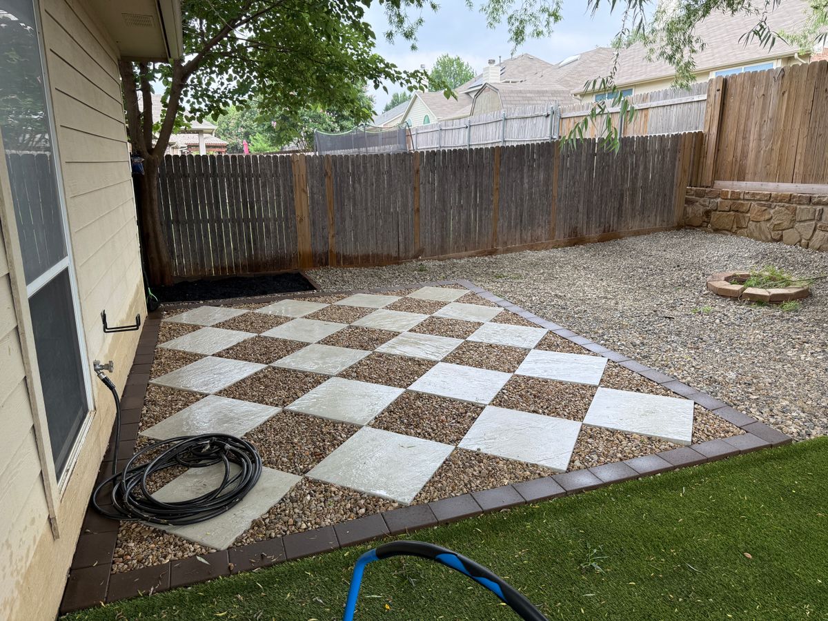 Paver Installation for Light It Up AV and Turf in Keller, TX