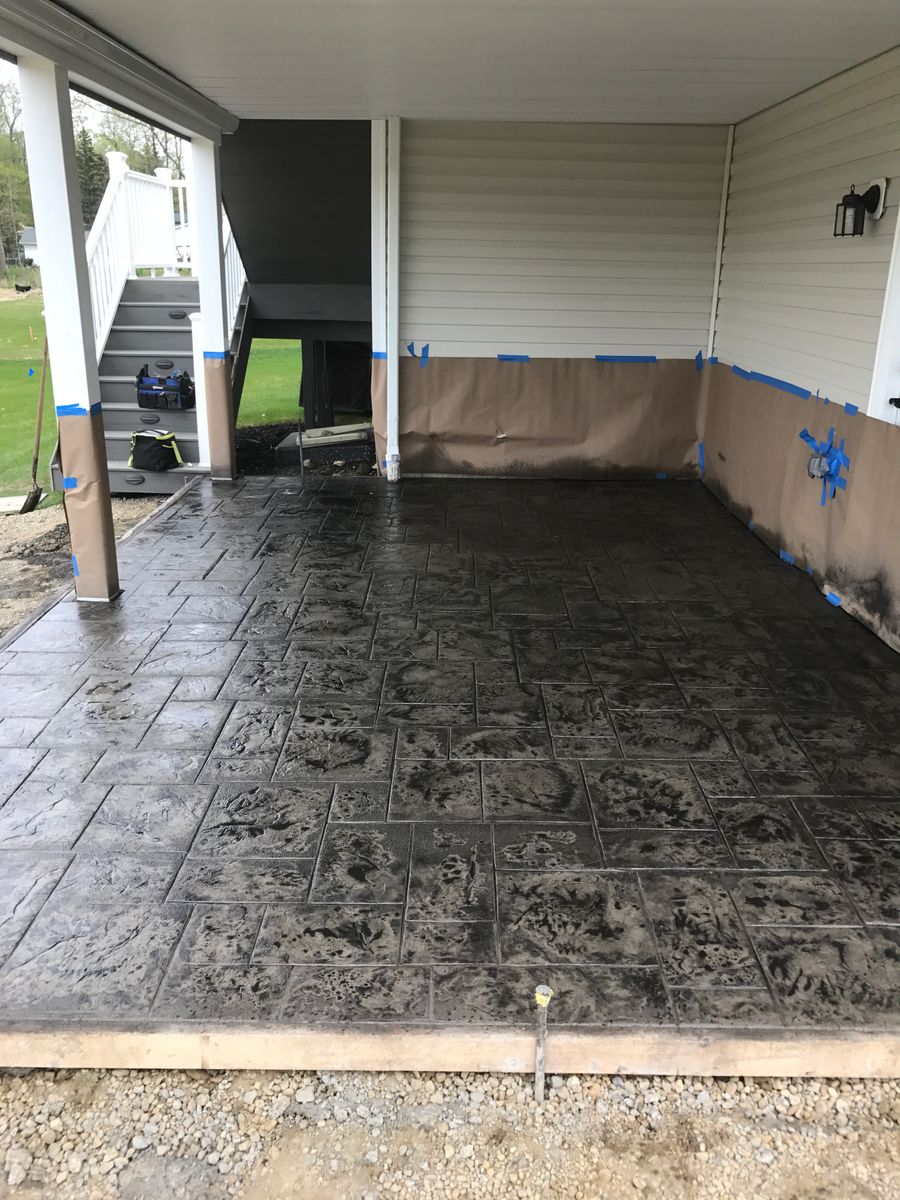 Stamped Concrete Installation for Lake Erie Companies in Grand River, OH