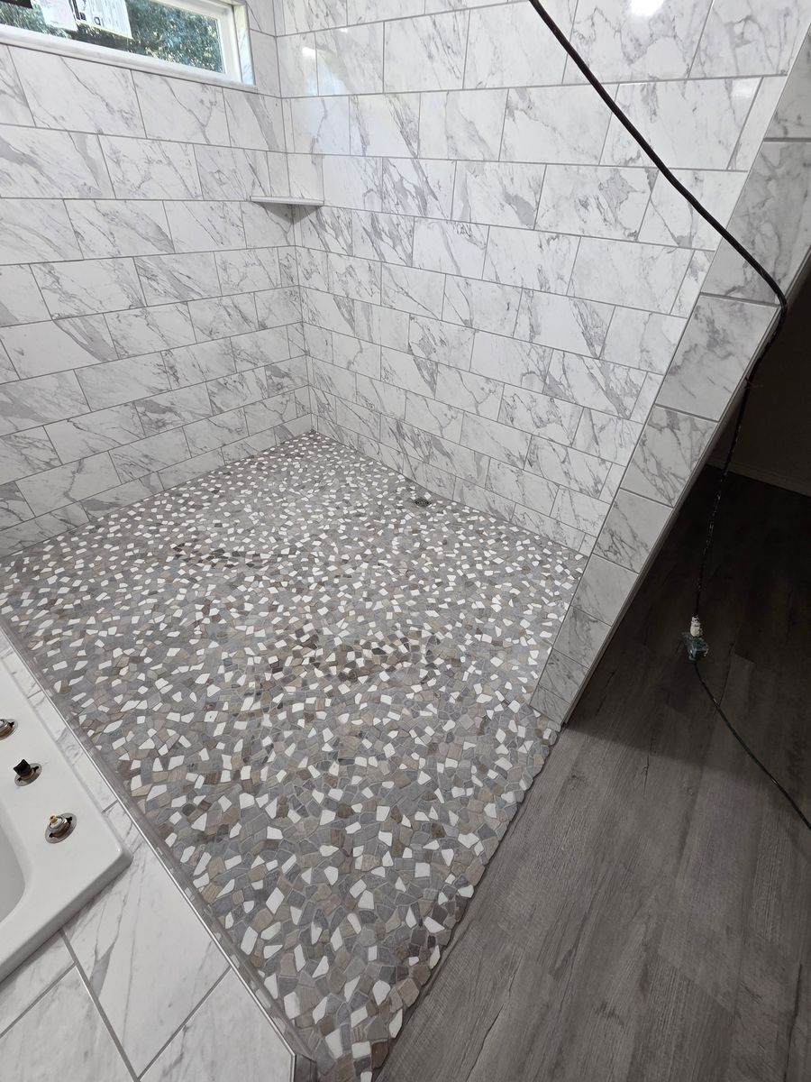 Bathroom Remodel for D&J Custom Floors in Nederland, TX