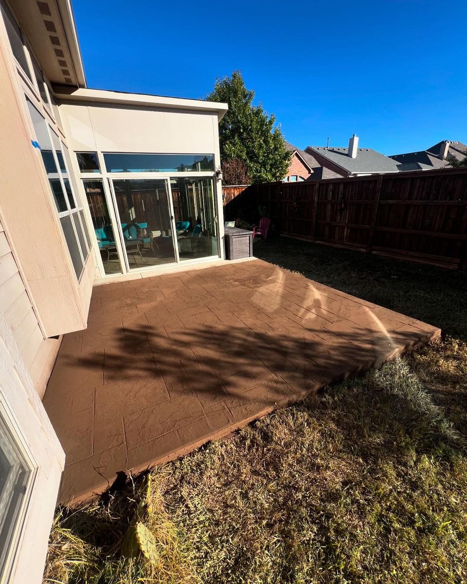 Stamped Concrete Installation for BW Concrete Contracting LLC in Fort Worth, TX