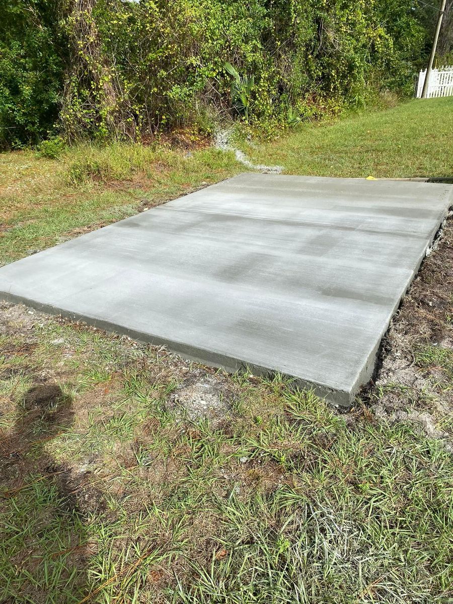 Concrete Slab Installation for Green Hammer Concrete in Palm Bay, Florida