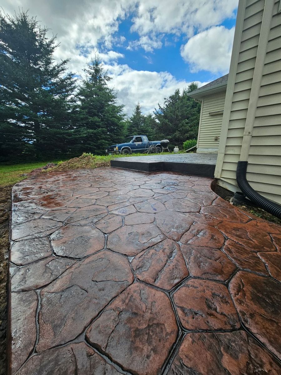 Stamped Concrete Installation for J's Concrete in Houston County, MN