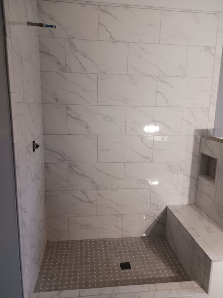 Tile,shower and floor installation for jeo painting llc in Huntsville, AL