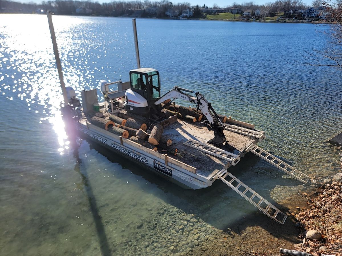Marine Barge Land Clearing for JB WORX in Angola,, IN