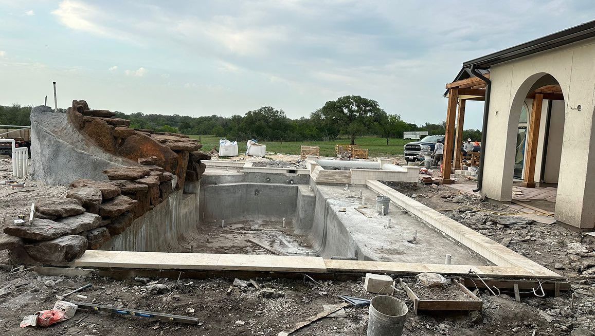 Custom Pool Construction for J & P Construction in Houston, TX