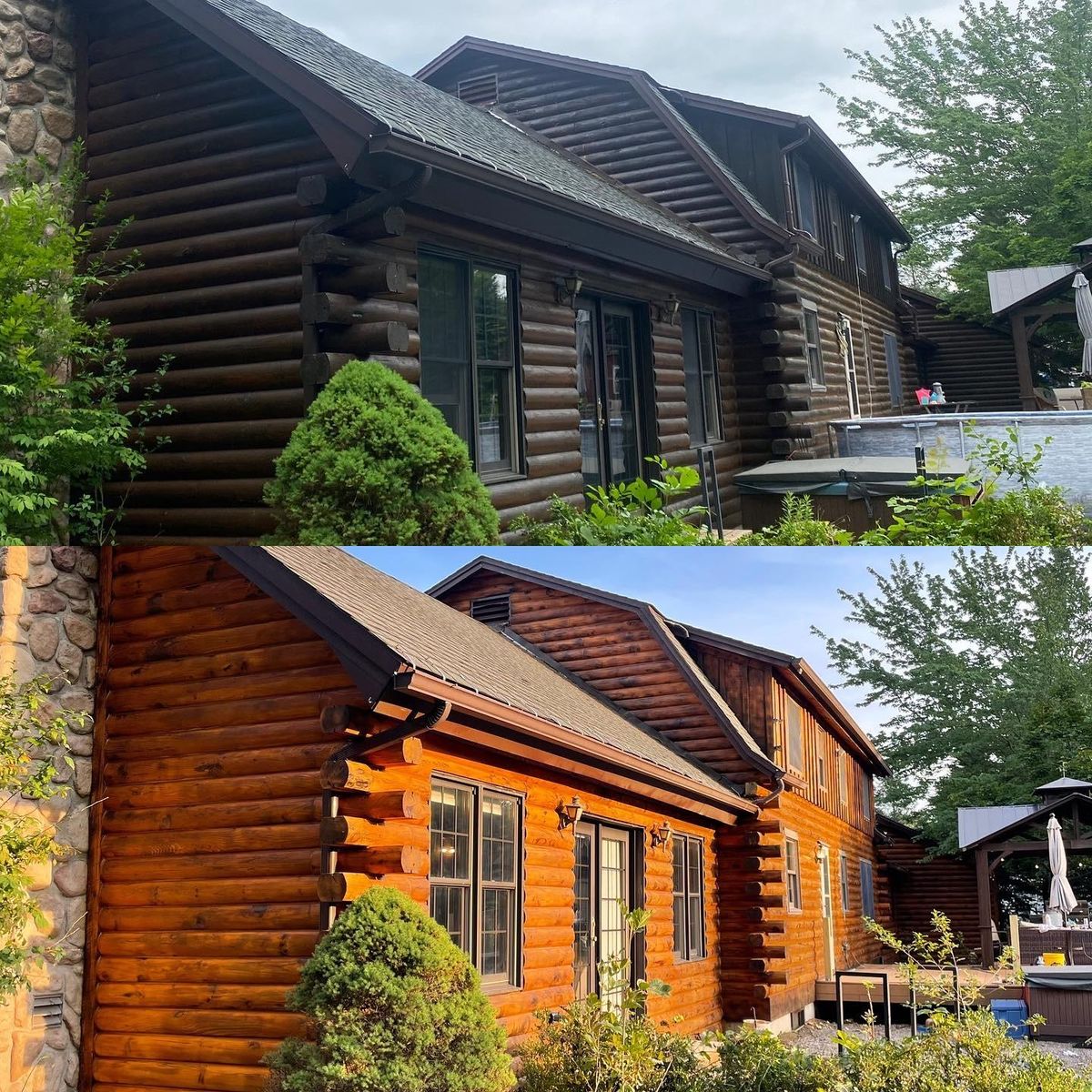 Media-Blasting for Master Log Home Restoration in Pittsburgh, PA