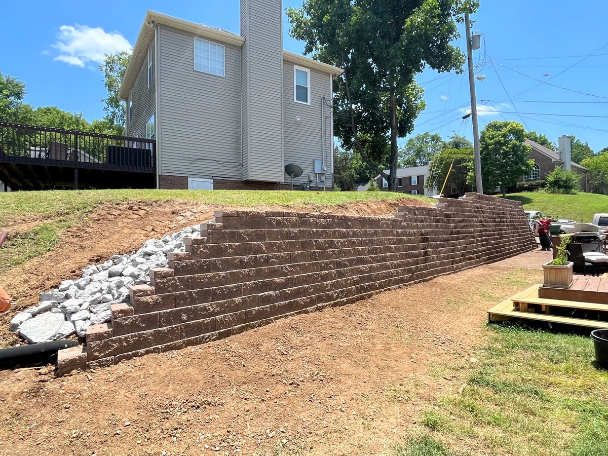Retaining Wall Construction for Real Deal Lawn Care in Goodlettsville, TN