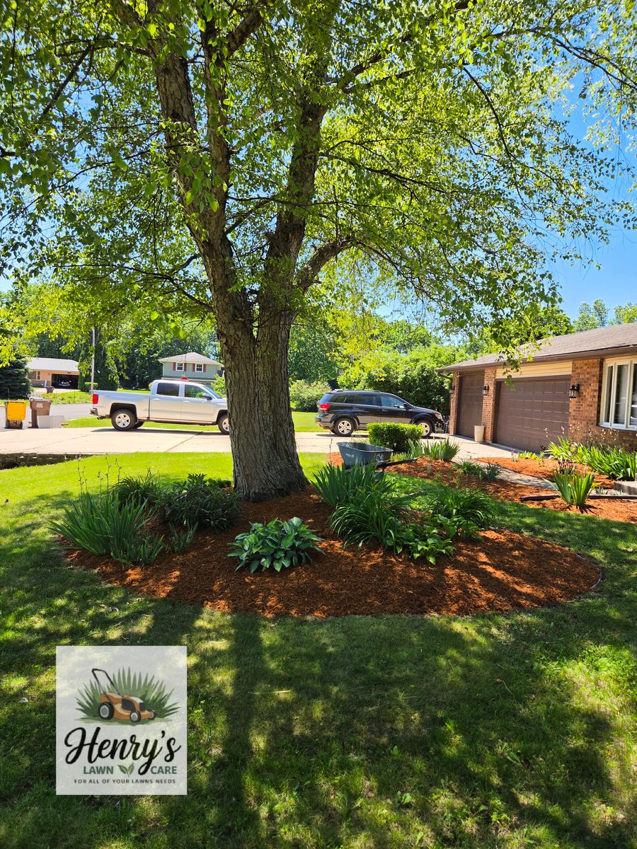 Mulch Installation for Henry's Lawn Care in Rockford, IL