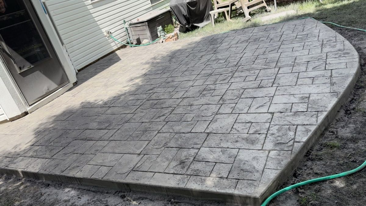 Stamped Concrete Installation for Harder Than Concrete in Indianapolis, IN