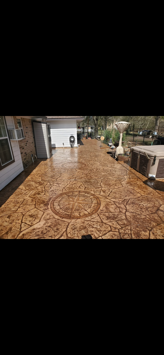 Stamped Concrete Installation for NG Concrete Services in Houston, TX