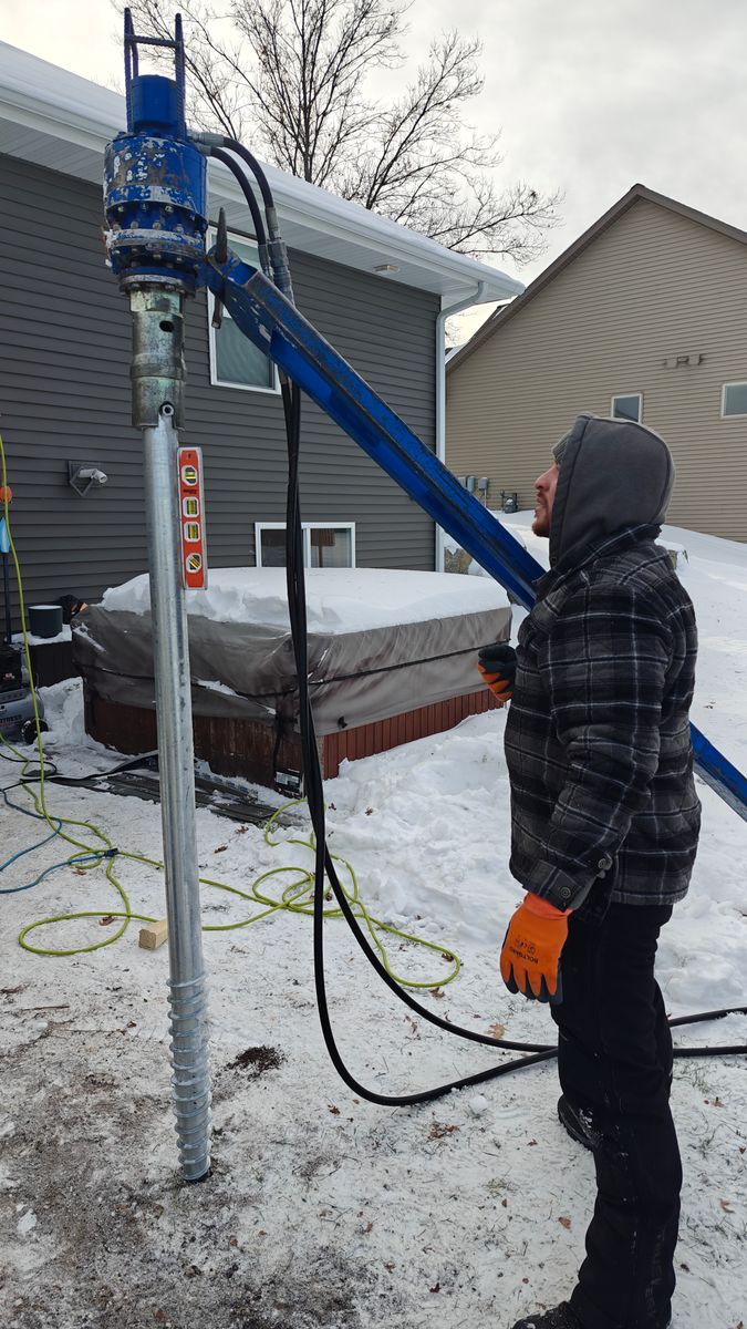 Grounds Screws and Helical Piers for Tru Frame Outdoor Structures in Menasha, WI