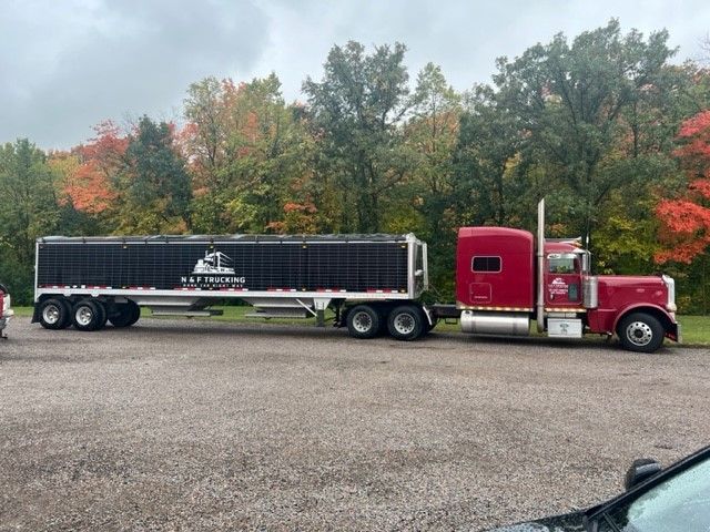 Hauling Grain for N & F Trucking in Watertown, MN
