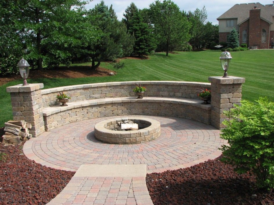 Fire Pit Installation for DG Stone & Landscaping Designs in DuPage County, Illinois