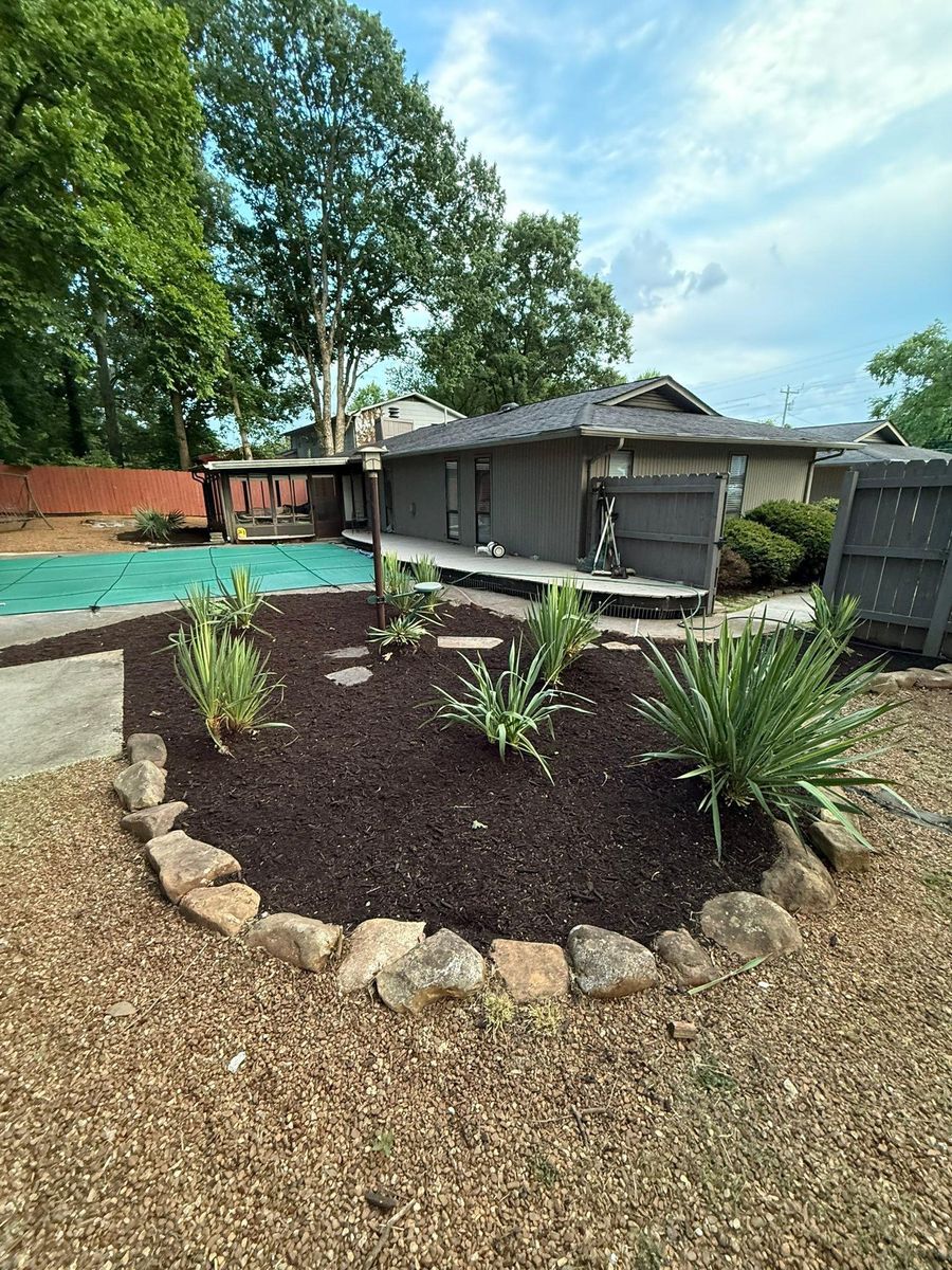 Rock insallation  for Wesleys Landscaping in Clinton, TN