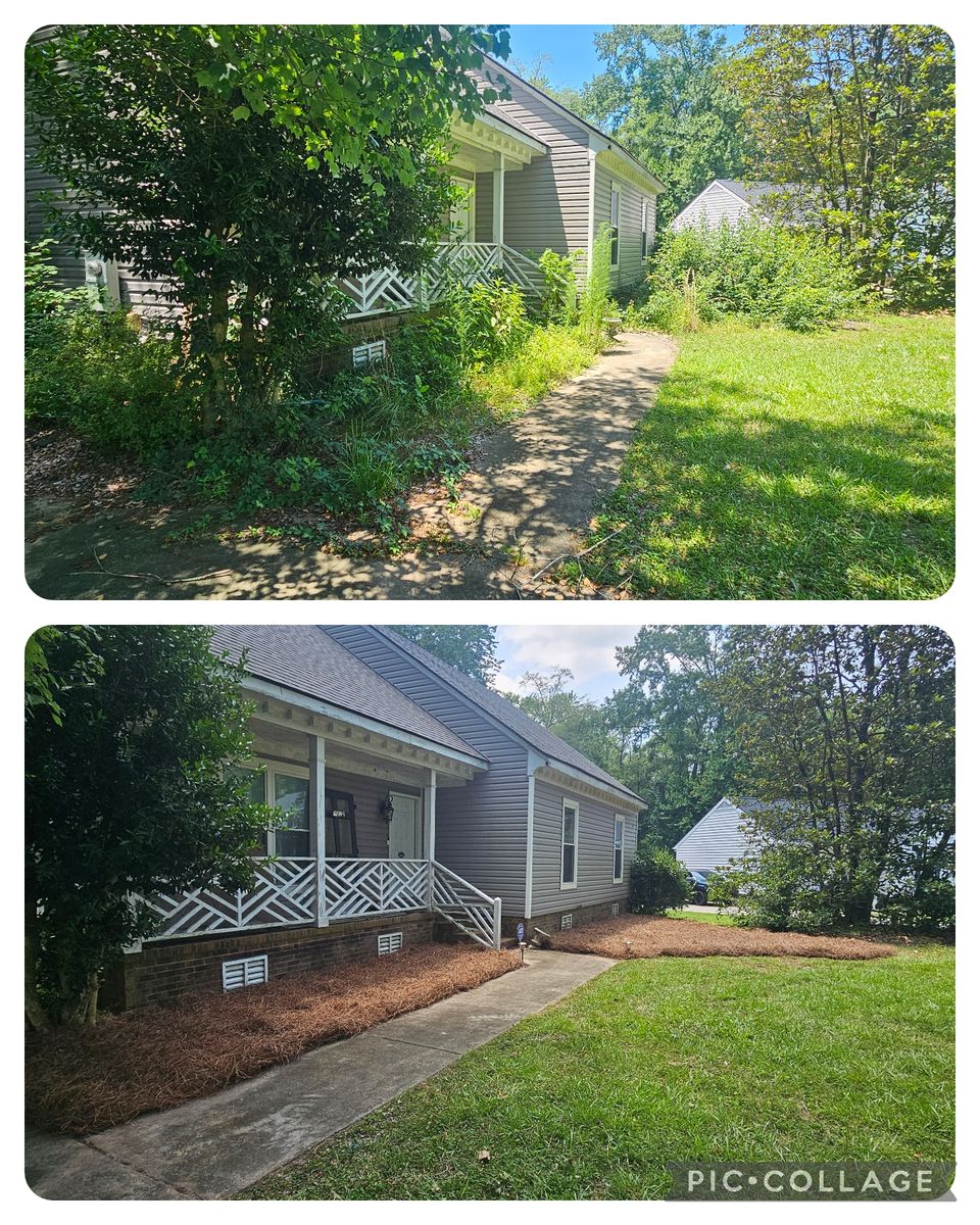 Mulch/pine Straw Installation for Natures Accent in Wilson, NC