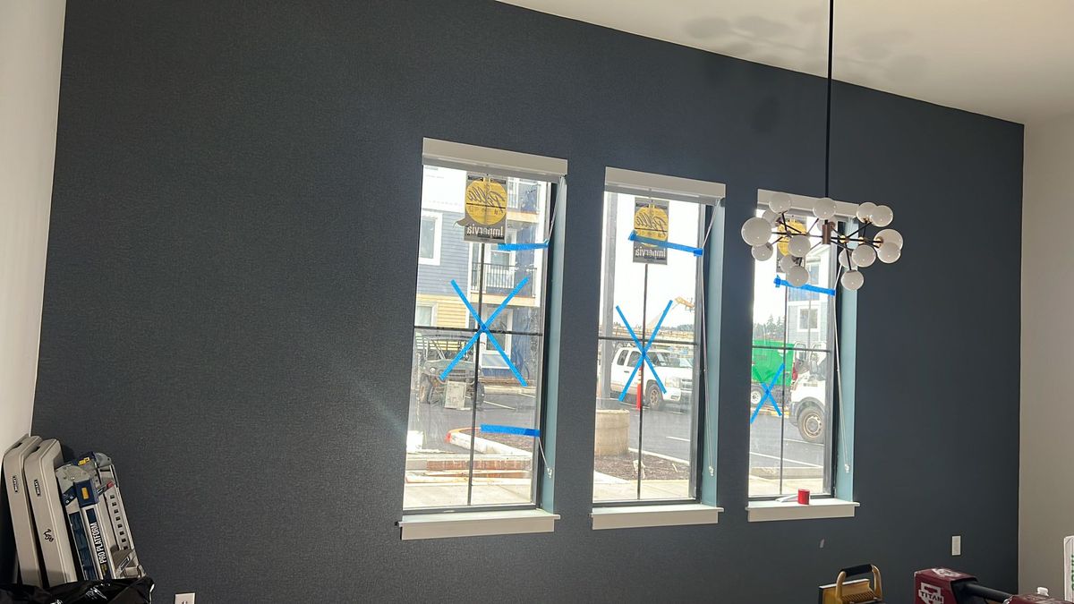 Wallpaper and window film Installation for Eminent Construction in Hillsboro, OR