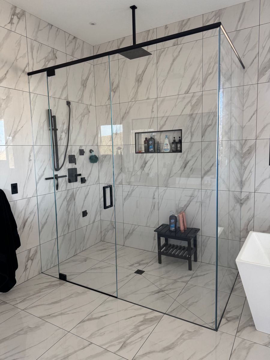 Frameless Shower Setup for Topline Glassworks in Kansas City, MO