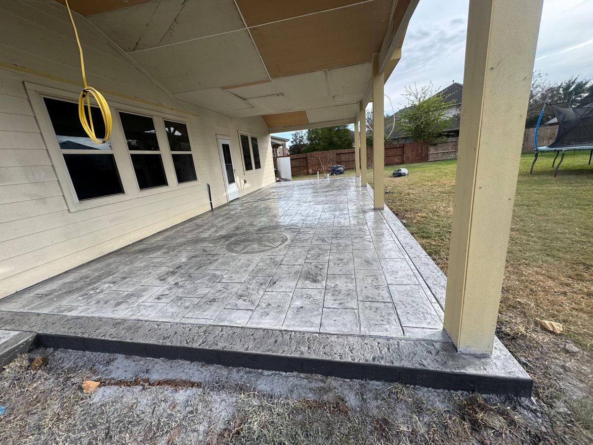 Stamped Concrete Installation for NG Concrete Services in Houston, TX