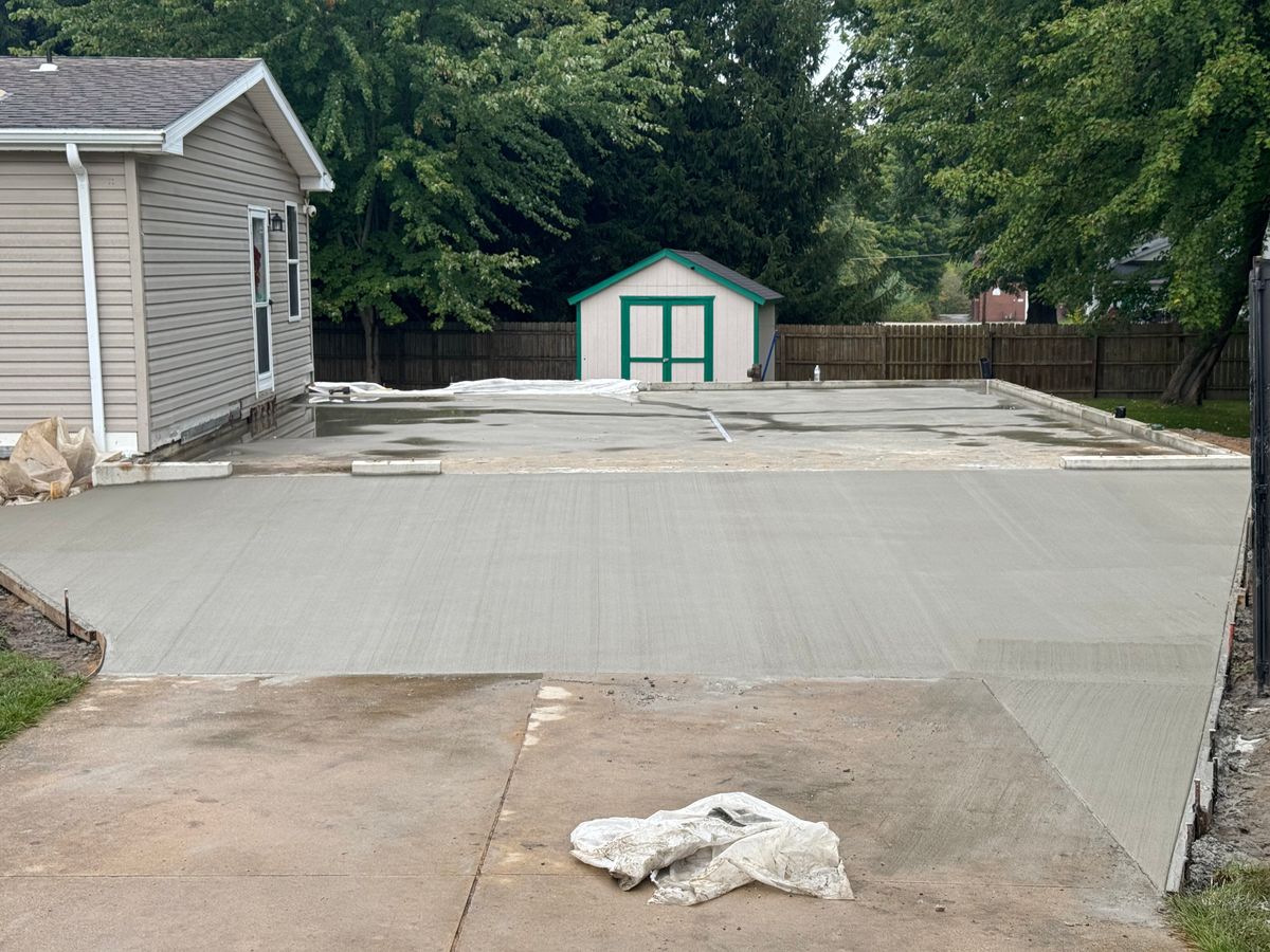 Stamped Concrete Installation for B & E Concrete in Michigan City, IN