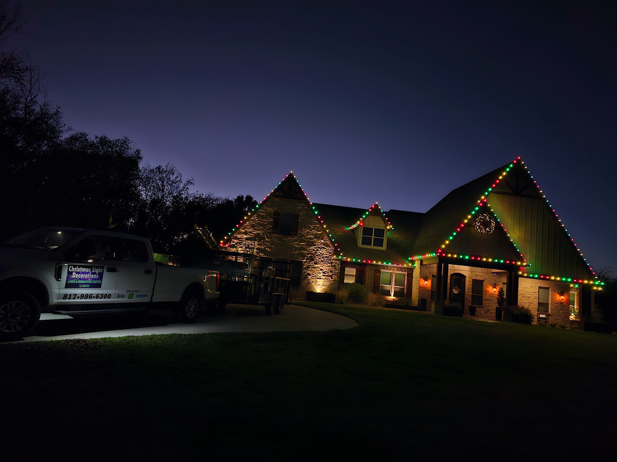 Christmas Lights Decorations for Romero's Irrigation & Landscaping in Fort Worth, TX