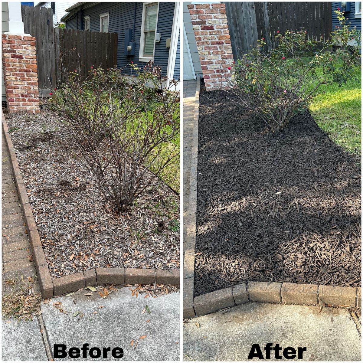 Mulch Installation for Faith LEC Services LLC in Houston, TX