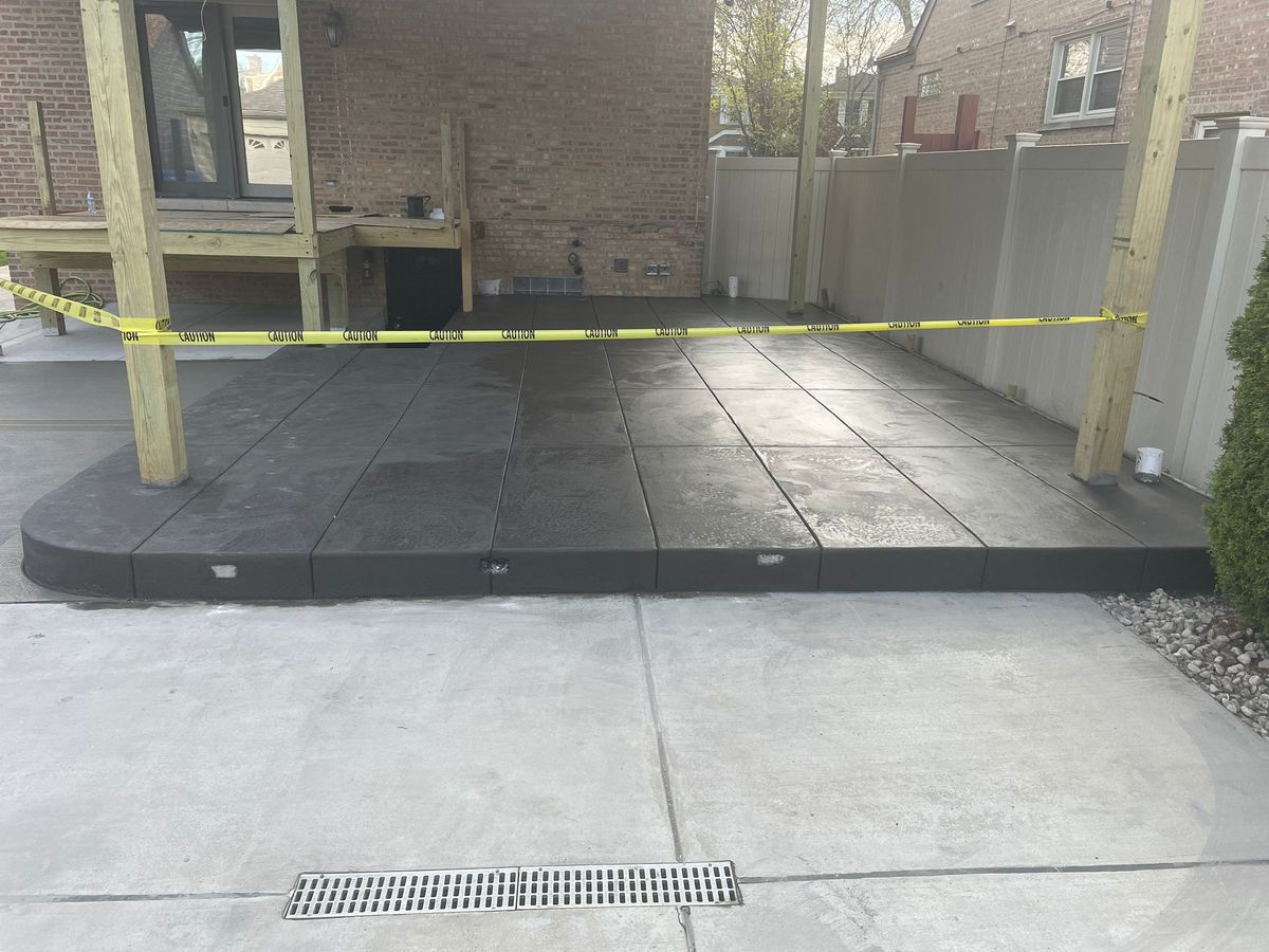 Stamped Concrete Installation for Fuentes Concrete Construction in Hammond, IN
