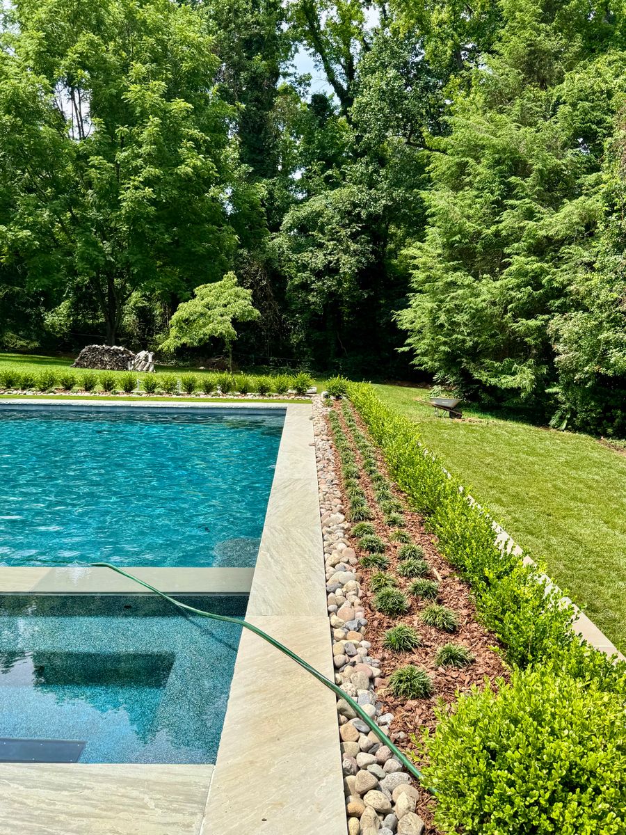 Mulch, River Rock and Pine Needle Installations for Malboeuf Landscaping, Inc in Kernersville, NC