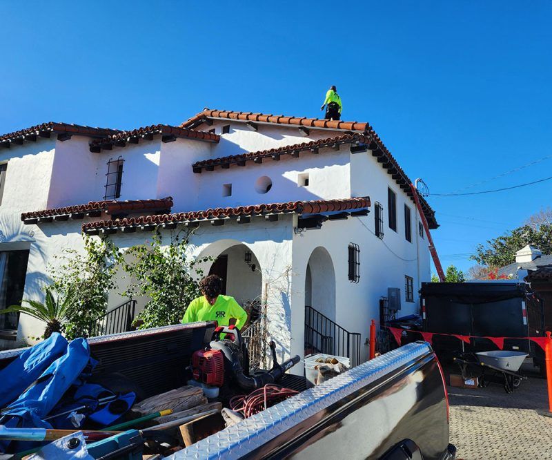 2 pc Spanish clay tiles reroof for R&R Pro Roofing, Inc. in Los Angeles County, CA