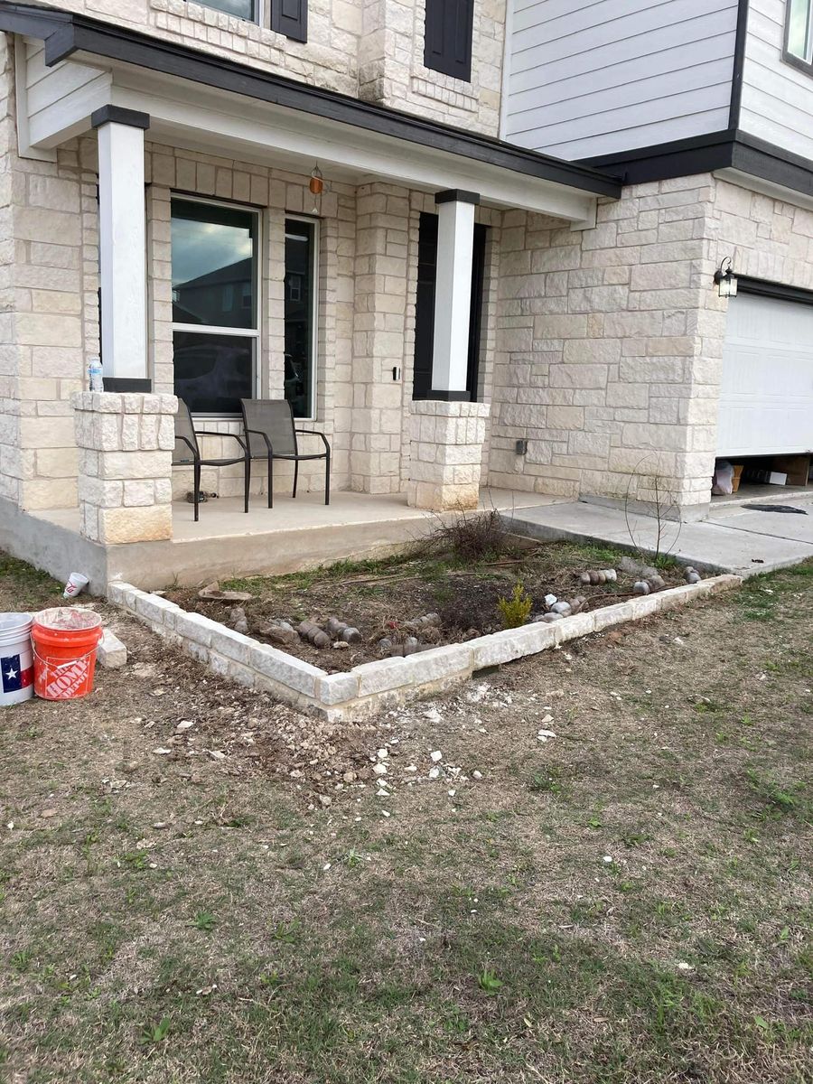 Mailbox, Flowerbeds & Retaining Walls for PC Concrete & Design in Austin, TX