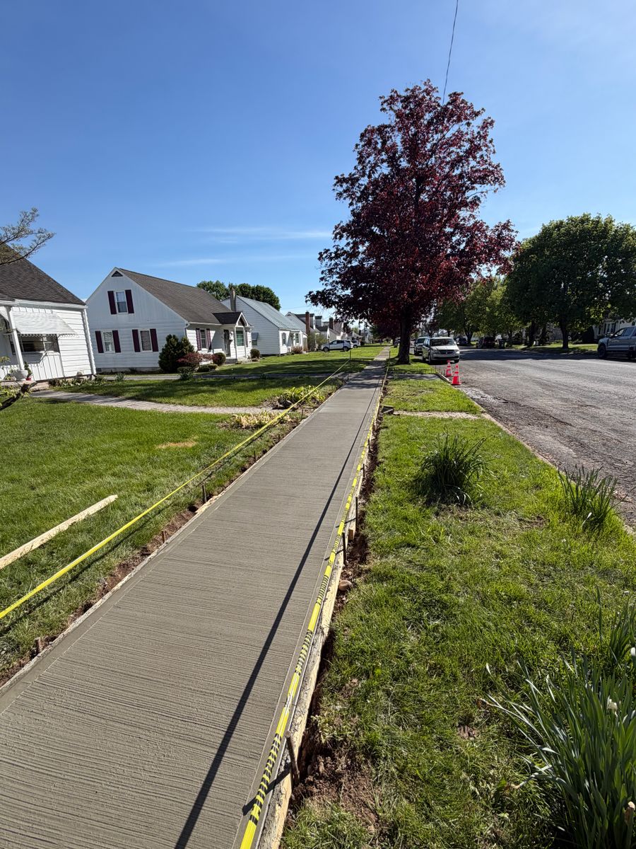 Concrete Sidewalk & Patio Construction for Tri County Enterprises in Danville, PA