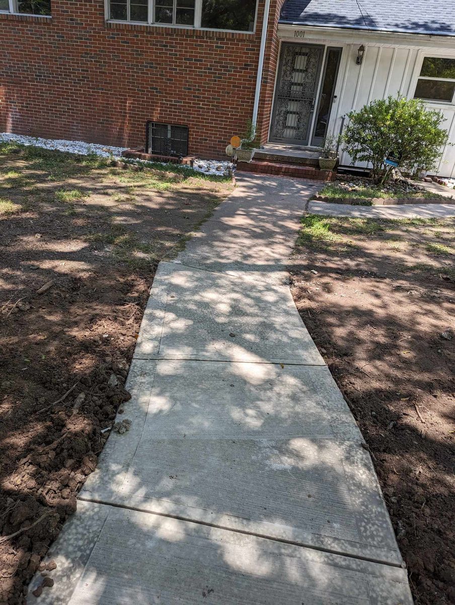 Stamped Concrete Installation for Burning it Concrete LLC in Raleigh, NC