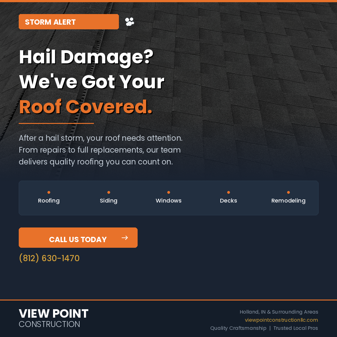 Roofing for View Point Construction in Jasper, IN
