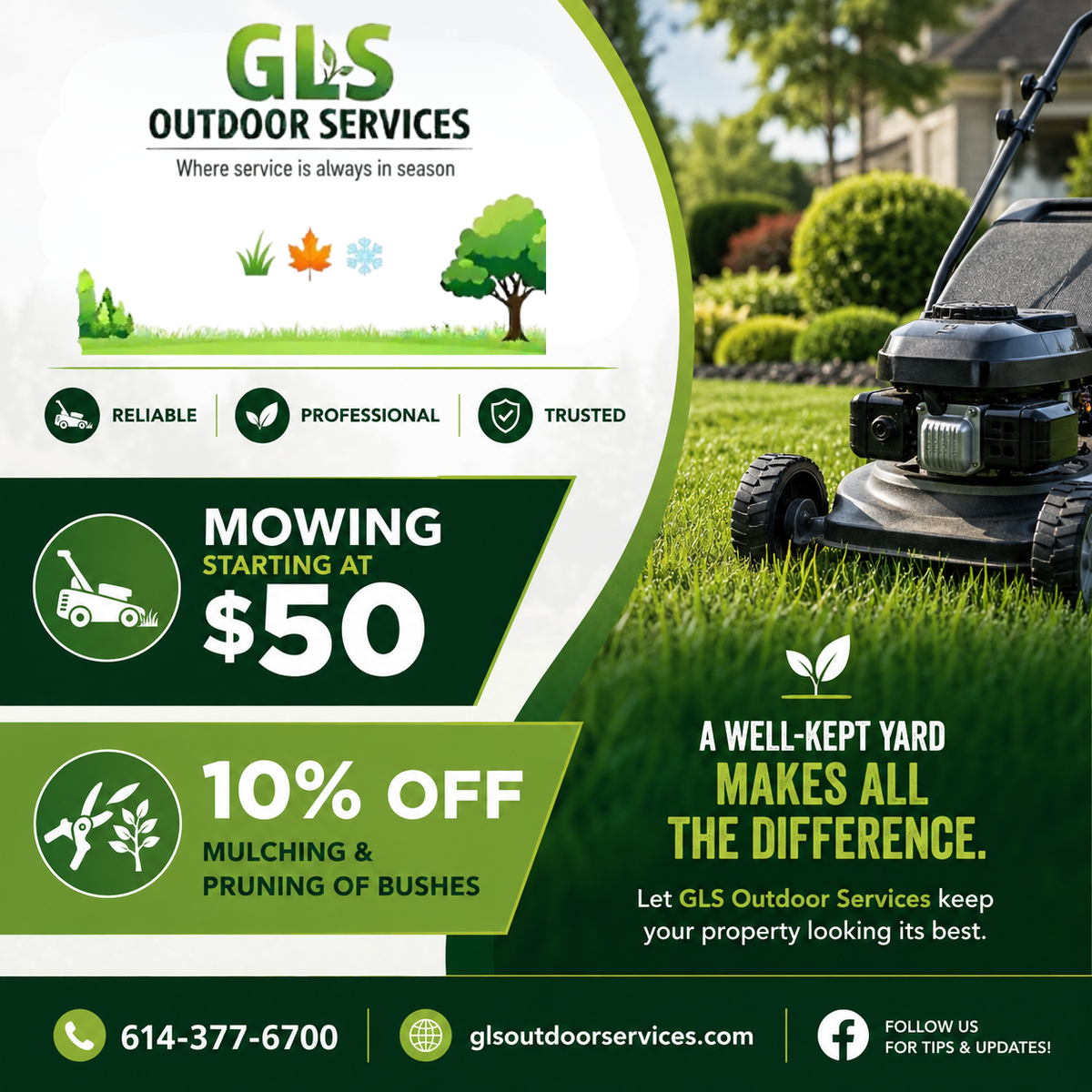Lawn Care and Maintenance for GLS Outdoor Services in Grove City, OH