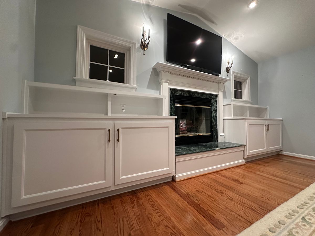 Custom built ins and entertainment for Chesapeake Solutions in Pasadena, MD