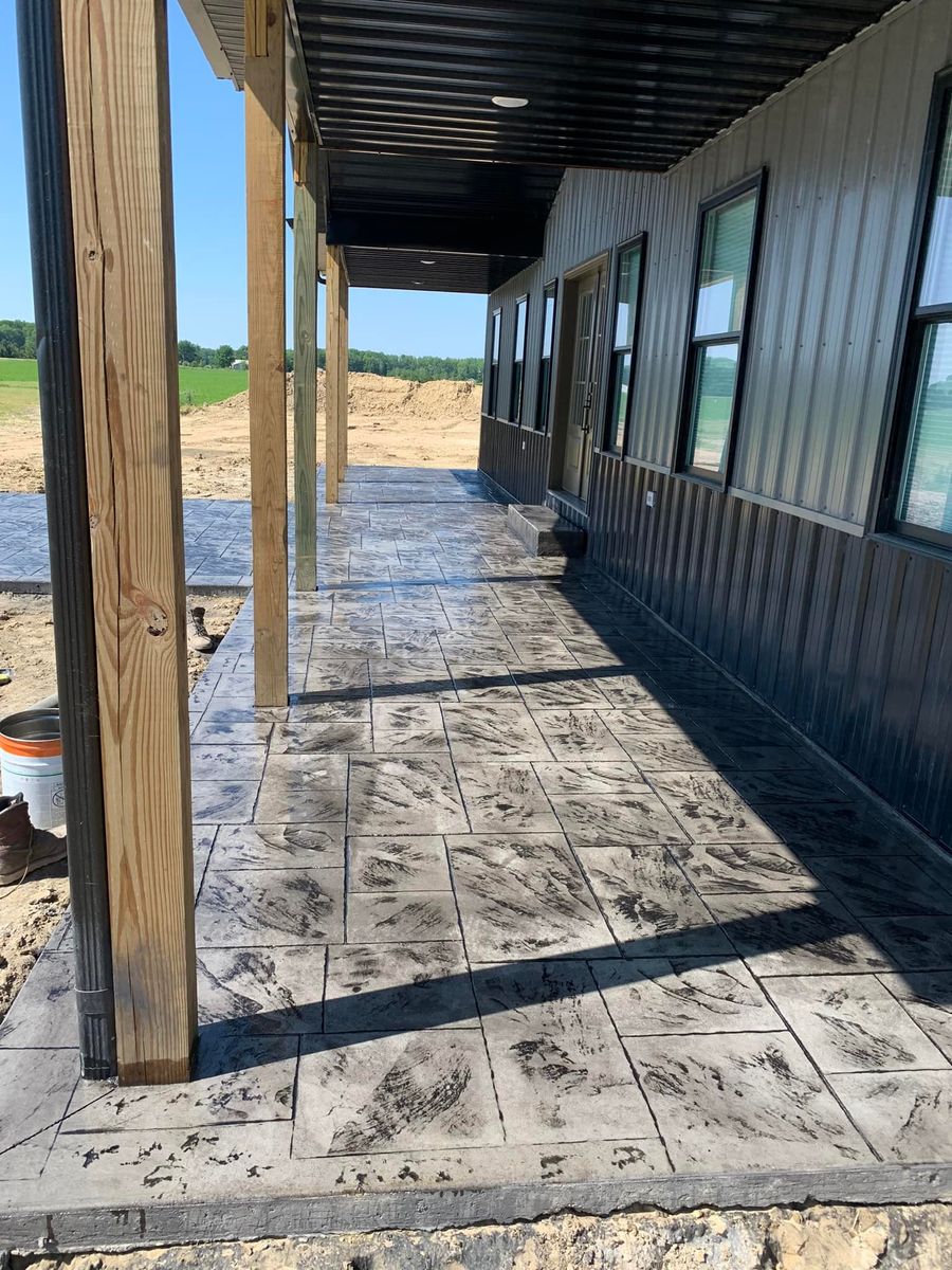 Stamped Concrete Installation for Martin Concrete Contracting in Lexington, MI